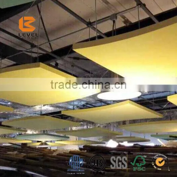 Golden Supplier Sound Absorbing Fiberglass Ceiling Panel Fiberglass Absorbing Ceiling Tiles For Wholesale photo-3
