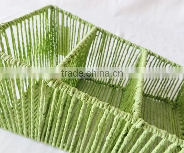 Office Promotional Colorful Paper Weaving Magazine Basket photo-3