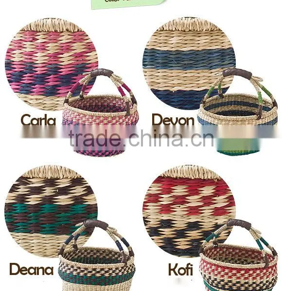 Colorful Seagrass Bolga Basket photo-3