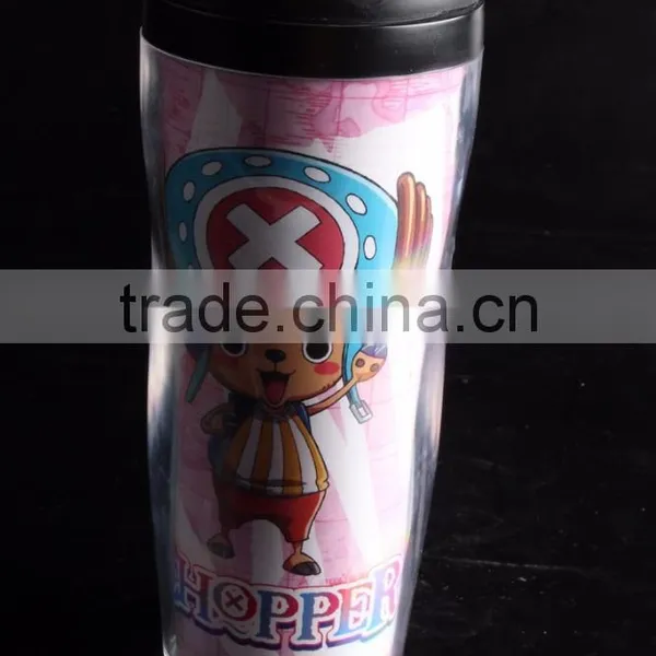 12oz Cheap Double Wall Travel Plastic Coffee Mug With Wall Paper photo-6