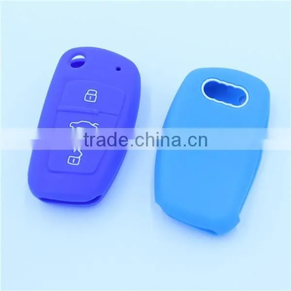 for Audi Fold 3 Buttons Keys Silicone Remtoe Key Holder, Silicone Car Key Case photo-4