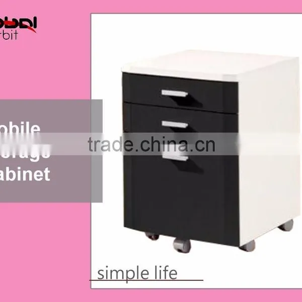 Rollling 3 Tier Drawer Mobile Storage Bedroom Table File Wooden Cabinet photo-3