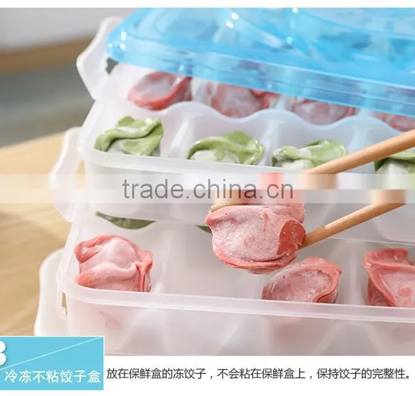 L00005 Reusable Stackable Compartment Dumpling Food Containers/Storage Organizer/Box/Bins/Holder With Lids - Leak Proof, Freezer photo-6