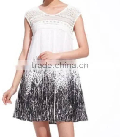 Retro Vintage Design Party Club Black a Line Lace Skirt/Ink Printing Skirt photo-3