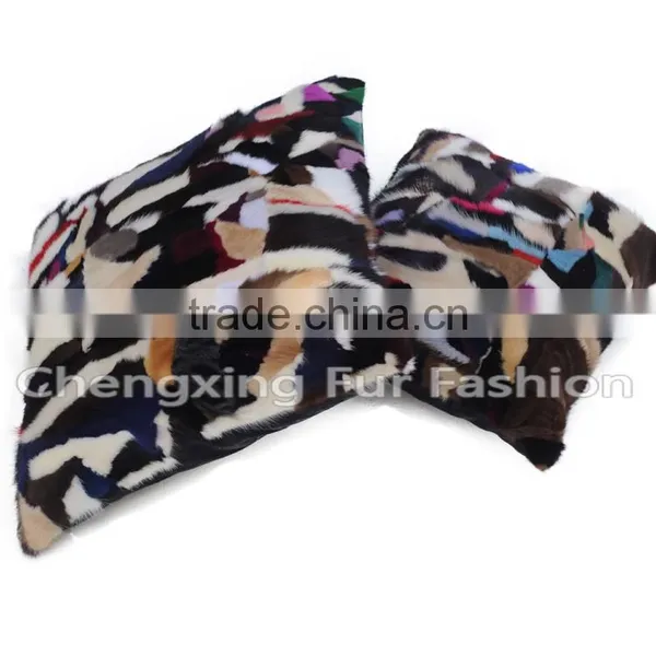 CX-D-81 Home Decoration Pillow Patchwork Mink Fur Cushion & Pillow Cover photo-4
