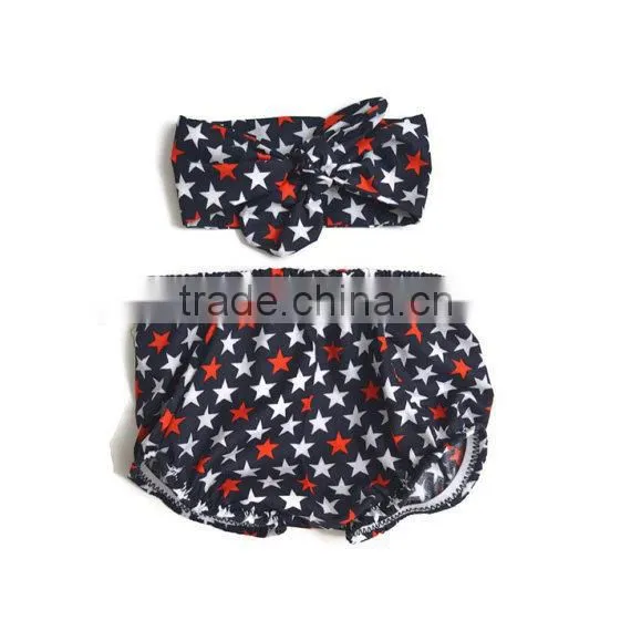 Soft Children Clothing Wholesale Cotton Baby Diaper Cover Bloomers Baby Girl Gingham Underwear With Baby Headband photo-4