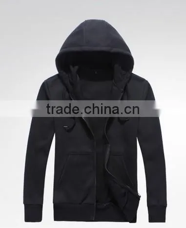 2017 Good Quality Professional Wholesale Custom Fleece Zipper Pocket Hoodies photo-3
