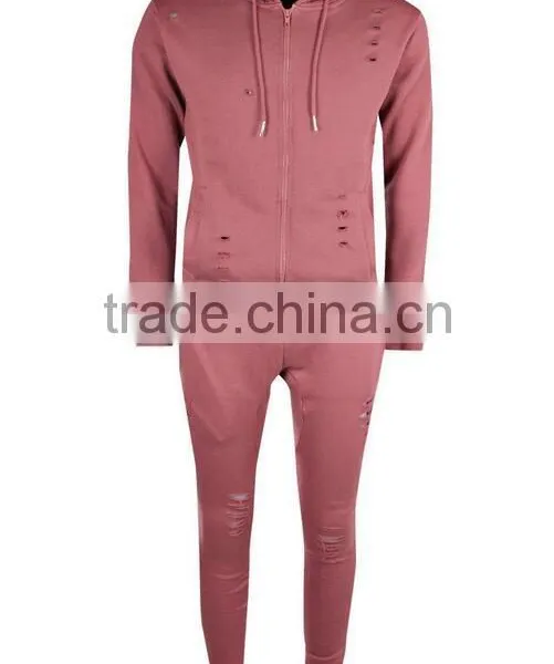 Mens Distressed Tracksuit Slim Fit Tracksuit Custom Logo Tracksuit photo-3