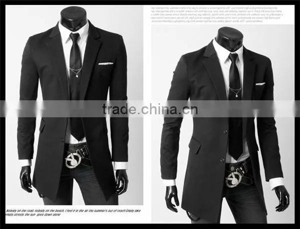 2016 Latest European Style Velvet Trendy Business Long Blazer Suit for Man photo-5