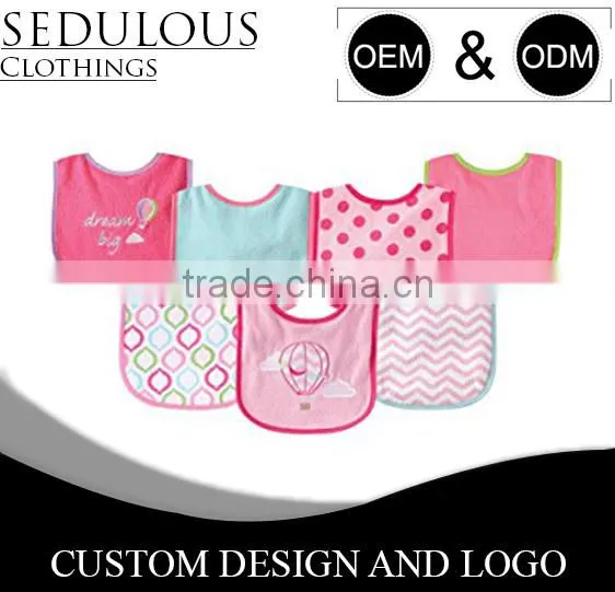 100% Organic Combed Cotton Square Baby Bibs With Folding
