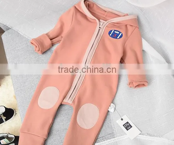 Wholesale Hooded High Quality Cotton Long Sleeve Baby Playsuit photo-2