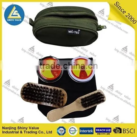 Round Shape pu Bag Portable Travel Shoe Cleaning Kit Box photo-5