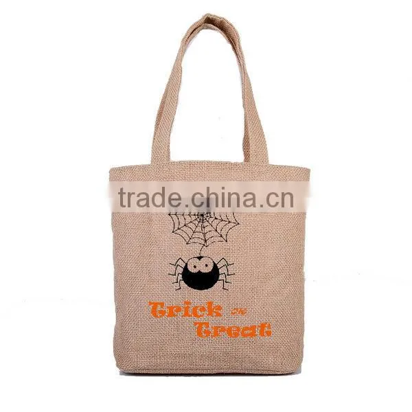 FACTORY Wholesale Stock Halloween Jute Tote Bag photo-5