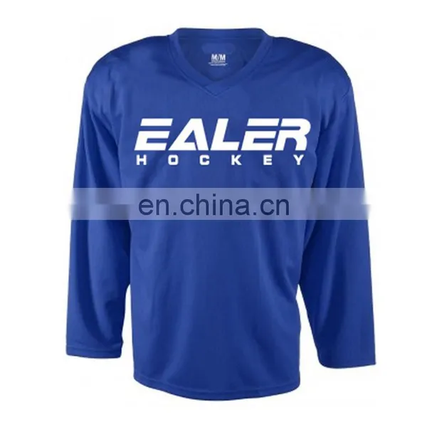 Custom Wholesale Polyester Dry Fit Sublimation Hockey Jersey Team photo-4