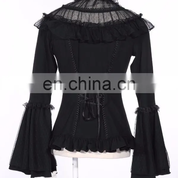 Gothic Flared Long Sleeve Shirt With Flared Sleeves photo-3