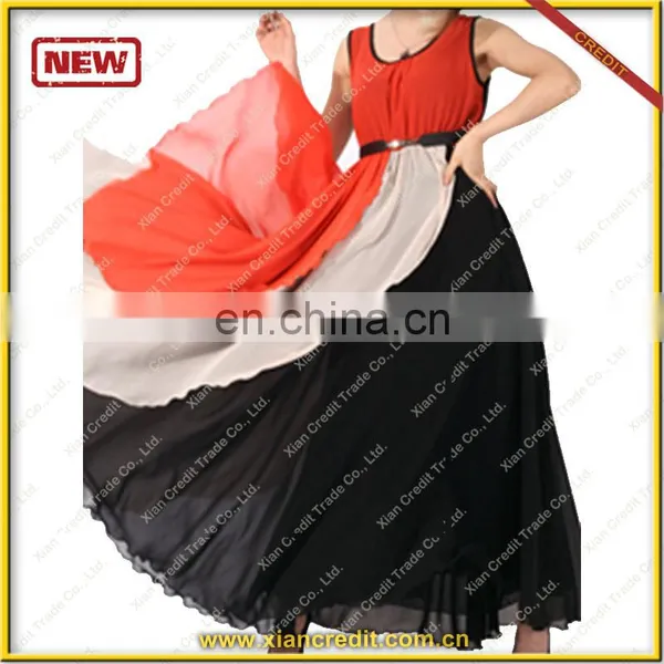Contrast Color Latest Net Dress Designs 2016