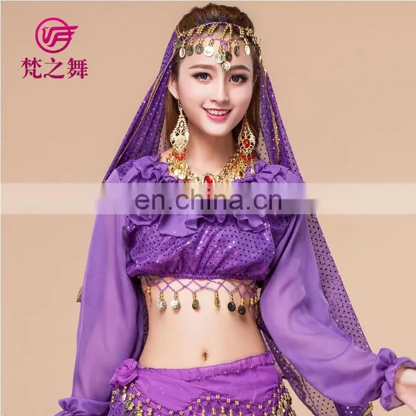 Indian Dance Tops Belly Dance Tops Tribal Dance Top Long Sleeves Belly Dance Tops S-3068# photo-6
