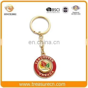Custom Revolve Epoxy Enamel Stamping Zinc Alloy Logo With Keychain photo-4