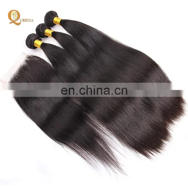 Unprocessed Wholesale Virgin Brazilian Straight Hair Weave Bundles With Closure Brazilian Hair Closure photo-5