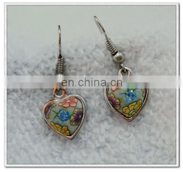 Hearted -shape Polymer Clay Earring