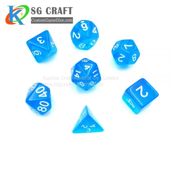 Customized Logo Engraved Translucent Polyhedral Dice photo-3