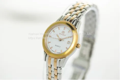 Wholesale Fashion Men Women's Couple Date Stainless Steel Band Analog Quartz Wrist Watch photo-2