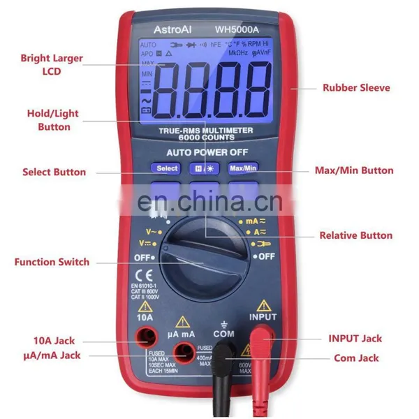 WH5000A Magnet Digital Multimeter CE Version Measures Voltage Tester, Current, Resistance photo-5