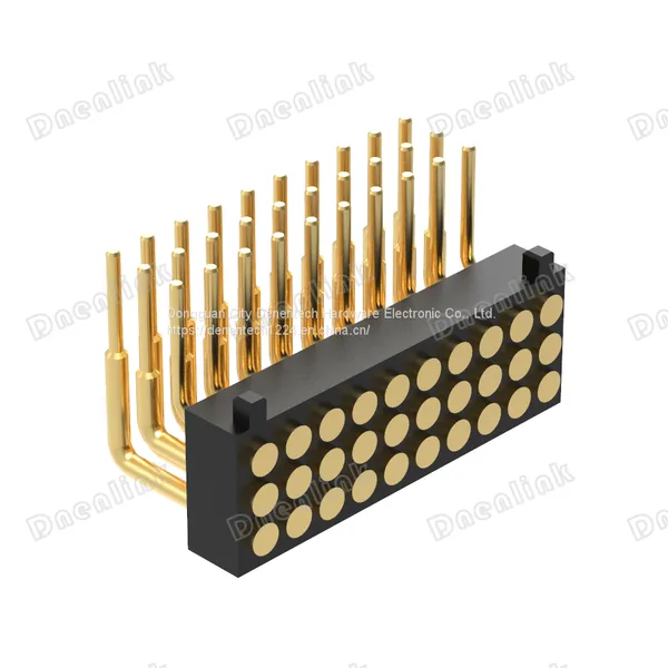 Dnenlink Flat Bottom Type,1.27mm Pitch Three Row H2.0mm DIP Female Pogo Pin Connector photo-4