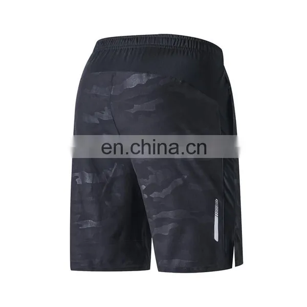 Mens Quick Dry Gym Mesh Camo Sports Workout Shorts With Reflective Strip photo-2