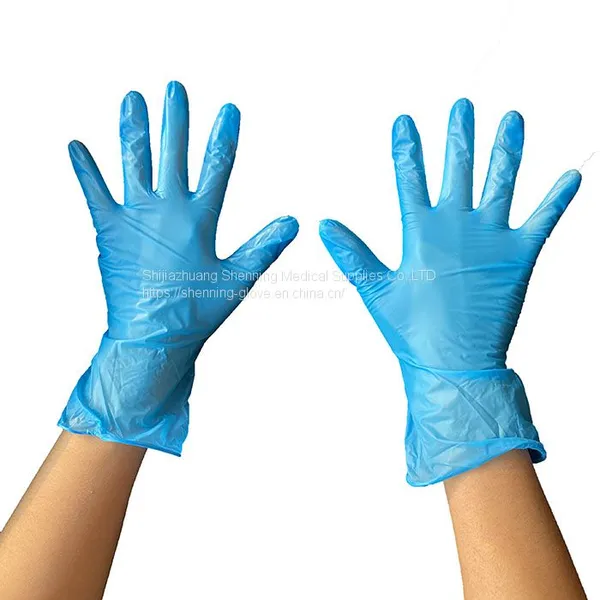 Disposable Blue Synthetic Vinyl Gloves Nitrile Blend Gloves