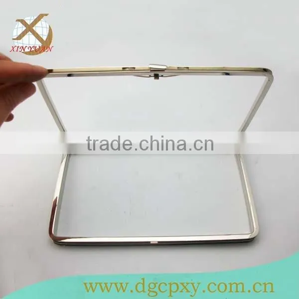 Small Smart Lock Nickel Rectangle Clutch Box Frame photo-2