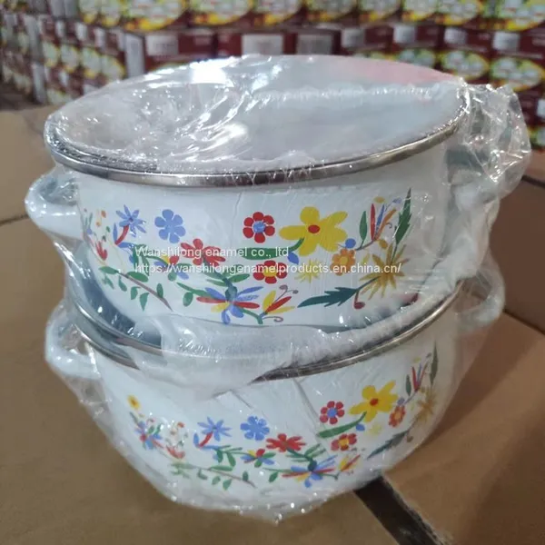 3pcs Vitreous Enamel Pot Enamel Tableware photo-2