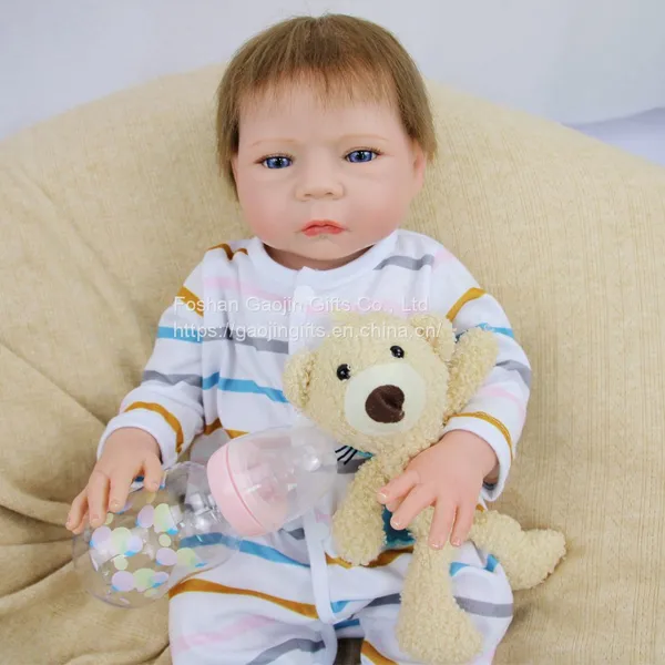 18 Inch Height Reborn Doll Full Body Soft Washable and Changeable Enamel Doll Kids Companion Gift