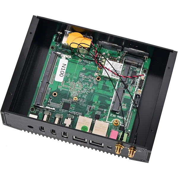 Partaker Fanless Mini PC Alder Lake-N Intel Core N100 Windows 11 Pro or Linux 2 x LAN DP 2 x HDMI 2 x COM Industrial Computer photo-5