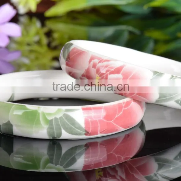 Blue and White Porcelain Bangle Glazed Ceramic Clay Bracelet photo-3