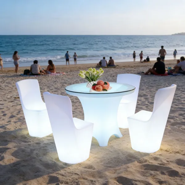 Luxury Bar Led Table Hotel Bar Table Flower-shape Home Furniture With RGB 16 Colors photo-2