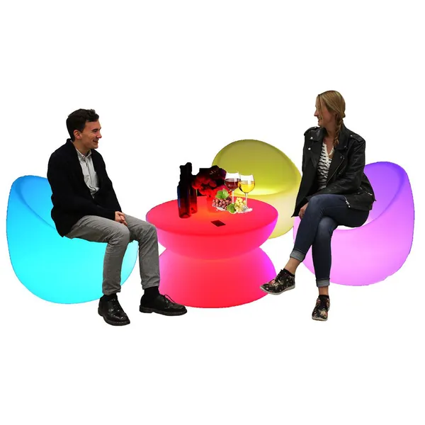 Party Light up Table Kitchen Bar Led Chairs Nightclub Furniture Mini Bar Plastic Table Bar Stool Light up Furniture Set photo-3