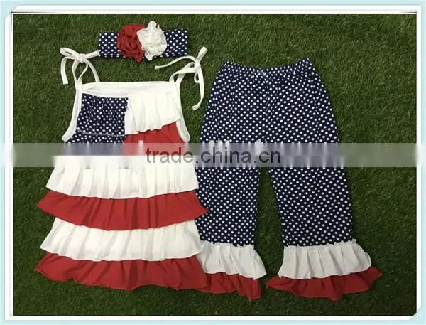 Girls Boutique Summer Clothing Sets Girls July 4th Outfits Pettiskirt and Capris Outfits Kids Clothes photo-5