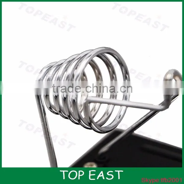 Solder Soldering Iron Metallic Metal Stand Holder & Heavy Duty Black Base (Silver Color Holder) photo-2