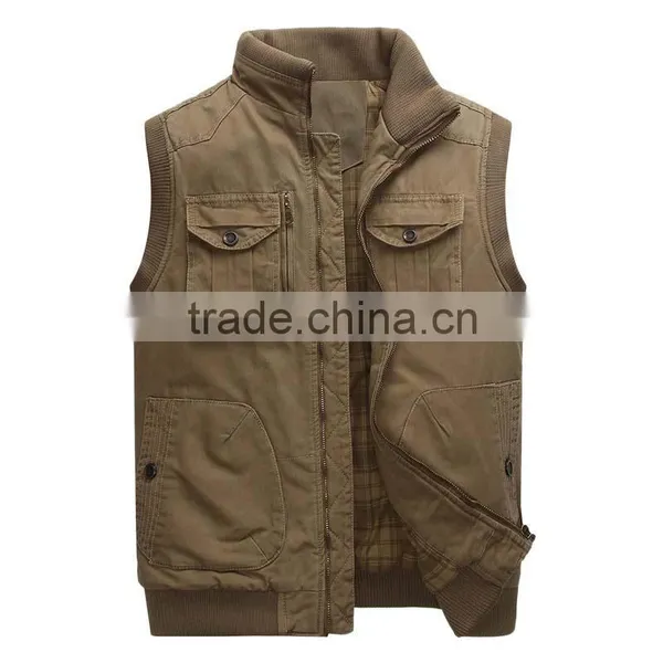 Multi-pockets Clothing Autumn Outdoor Men Vest&waistcoat photo-4