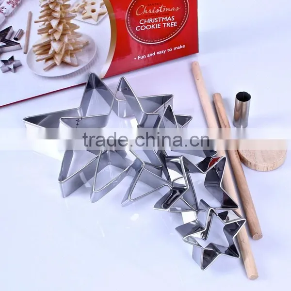 YangJiang Factory Manufature High Quality 5pcs Star Shape Stainless Steel Cake Mould Set photo-2