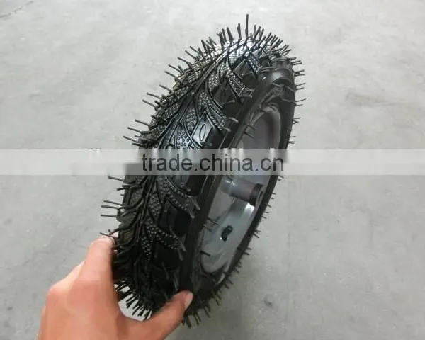 High Rubber Rubber Wheel 3.00-8 Metal Rim With Nylon Bush photo-3