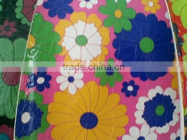 Wholesale Low Price High Quality Pu/pvc Sythetic Leather Printed Emboss Flower Pattern Reflect Leather photo-2