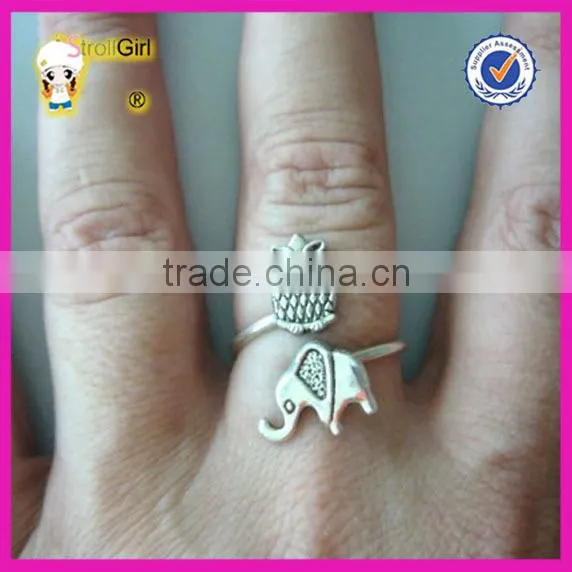 925 Italian Silver Ring Owl and Elephant Animal Ring Cheap Animal Rings photo-3