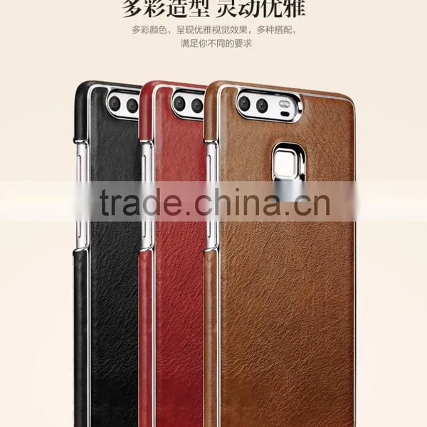 Orignal Icarer Gold Series Real Leather Back Cover for Huawei P9 Anti Shock Luxury Genuine Leather Case MT-5766 photo-2