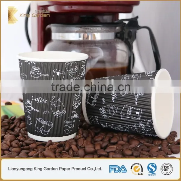 Disposable Hot Drink Paper Cup With Lids Printed With Your Design photo-3