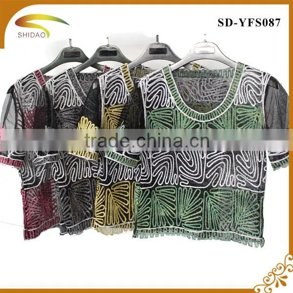 Custom Hot Sale Summer Newest Lady's Lace Blouse Crochet Lace Blouse photo-5