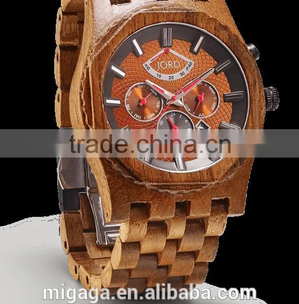 2016 Wood Multipurpose Men Watch Natural Wooden Wristwatch photo-2
