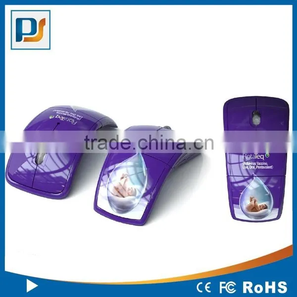 Personalized Folding Foldable 2.4GHz Wireless Optical Mouse , Arc Mouse Wireless Mice photo-3