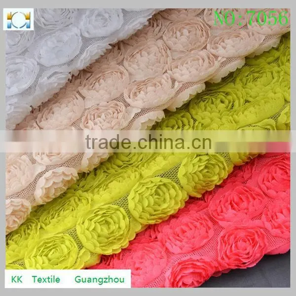 2014 Western Fashion Design Chiffon Rose Lace Trim photo-5